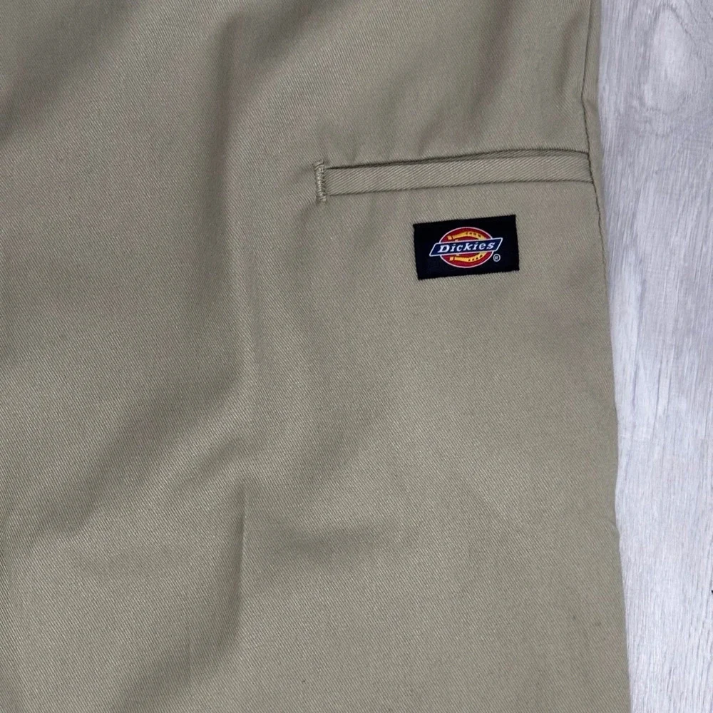 Dickies Mens 40x32 Khaki Loose Fit Double Knee Work Wear Pants Tan Trousers